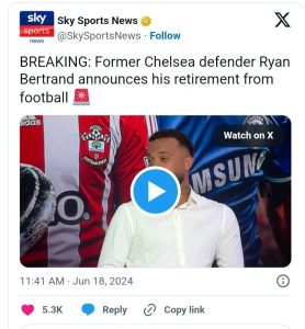 Chelsea and Southampton Football Legend, Ryan Bertrand