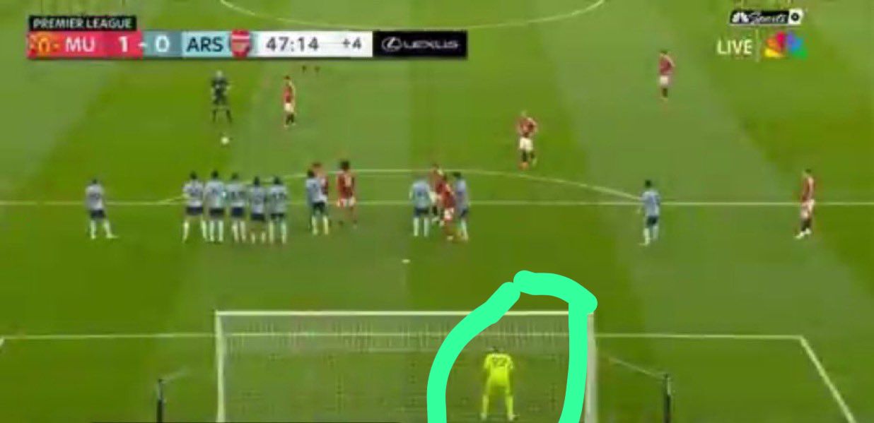 David Raya was a bit off position for that Freekick goal against Manchester United
