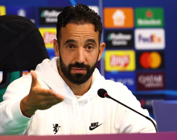 Manchester United coach, Ruben Amorin at a Press conference