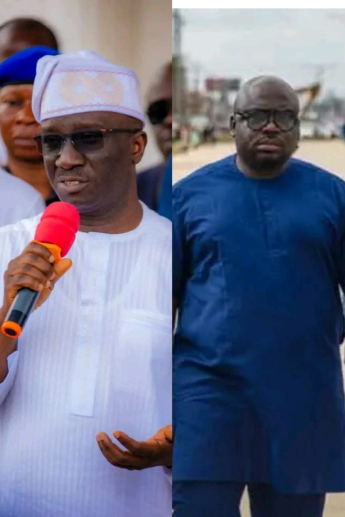 Fred Itua and Governor Okphebalo